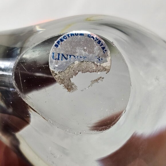 Whale Tail Clear Sculpture Figurine By Spectrum Crystal Indented Eyes Beautiful - Picture 4 of 9